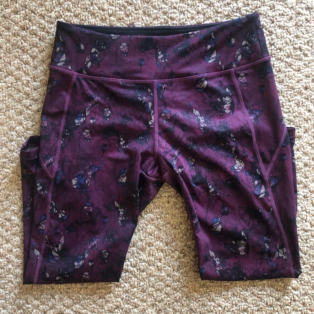 Purple floral leggings
